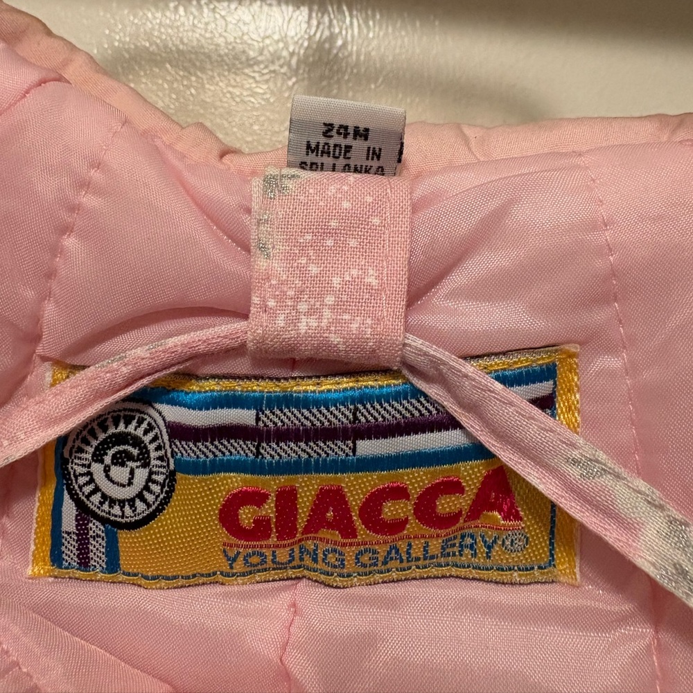 Giacca Girls Snow Suit Pink Silver Insulated Warm Mittens 24M - Picture 6 of 6